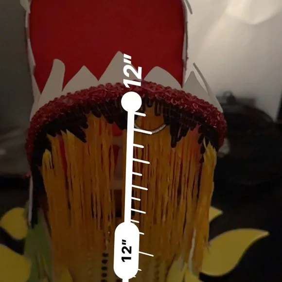 Colorful Yellow Dragon Head 🐲 Halloween Costume with Fringe - Picture 13 of 15